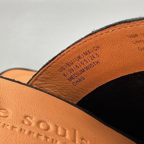 NEW Gentle Souls by Kenneth Cole Women’s Chas Suede Sandals Black Size 8M - Picture 5 of 10